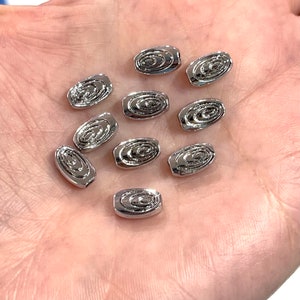 Rhodium Plated Brass  Spacer Charms, Rhodium Spacers, 10 pcs in a pack