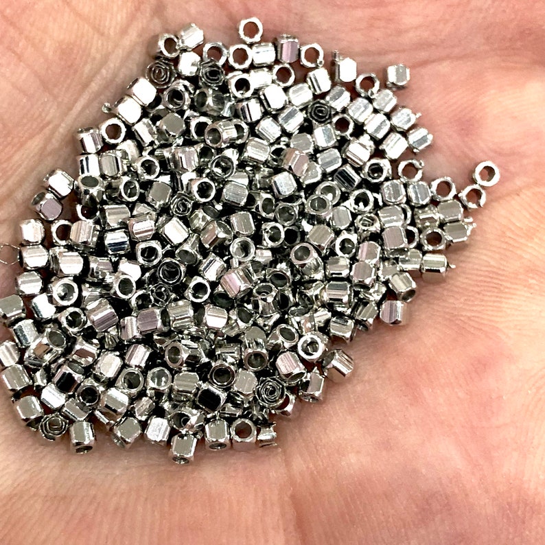 Silver Cube Beads 2mm Silver Spacer Beads Silver Cubes Etsy
