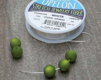 Meilleur cordon extensible pour bracelets de perles - Opelon 0.7mm White-5M