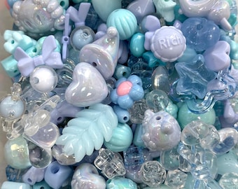 50g Pastell Blau Handyanhänger, Schleifen, Herzen & Anhänger