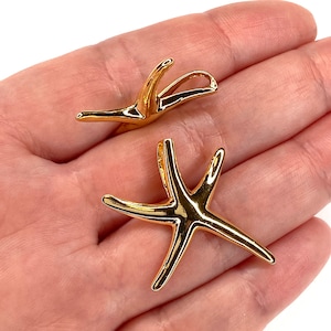 24Kt Gold Plated Brass Starfish Charms, 2 pcs in a pack