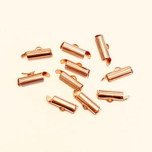 Slide End Tubes for Miyuki, 13mm Rose Gold Plated 10 Tubes in a pack
