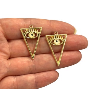 24Kt Gold Plated Eye Charms, 2pcs in a pack