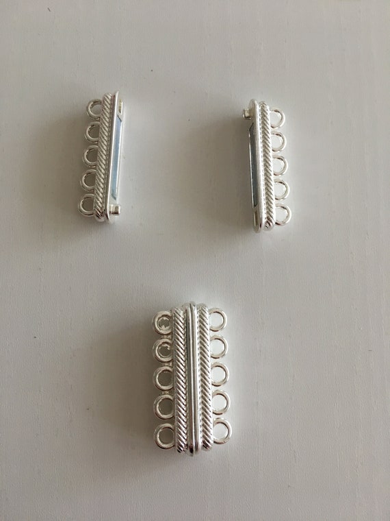 Multi Strand Magnetic Clasp Silver Plated-5 Loopjewellery Findings, Magnetic  Clasp, Necklace Clasp, Bracelet Claspturkish Jewelry Supplies 