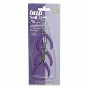 3 Piece Mini Plier Set With Purple Handles, Beadsmith Plier Set