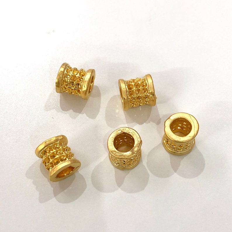 8mm Gold Spacer Tubes 22Kt Gold Plated Brass Spacer Tubes Etsy