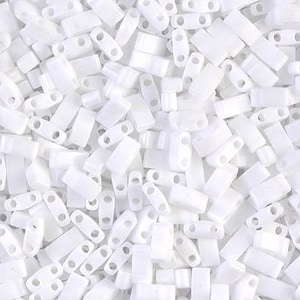 Miyuki Half Tila Beads HTL0402 White Opaque , miyuki beads, half tila beads, beads Japanese seed beads