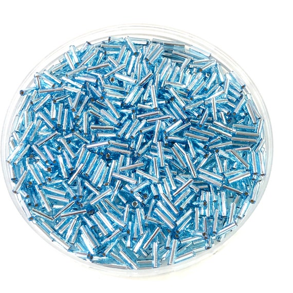 Silver Lined Dark Aqua - Bugle, #3 25g Silver Lined Dark Aqua - Bugle, #3 25g