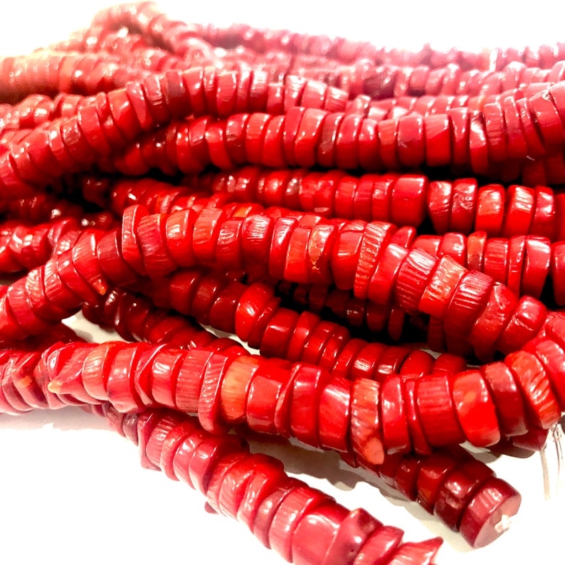 Genuine Red Coral 10mm Rondelle Beads Red Coral Bead Nuggets Etsy UK