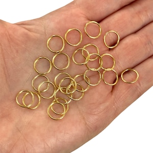 24Kt Gold Plated Jump Rings, 10mm, 24 Kt Gold Plated Open Jump Rings