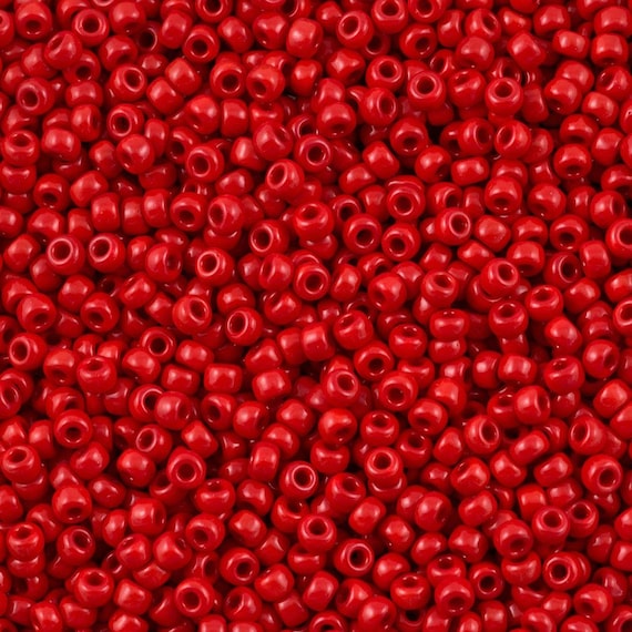 8-407FR, Miyuki 22g Matte Opaque Vermillion Red AB 8-407FR, Miyuki 22g Matte Opaque Vermillion Red AB