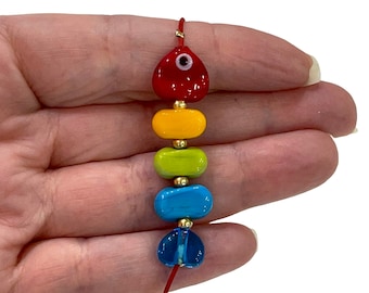 Hand Made Murano Glass Beads, 5 Beads Set for making Murano Glass Fish Bone Charm