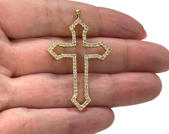 24Kt Gold Plated Stunning Cubic Zirconia Cross Crucifix Pendant
