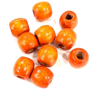 Large Hole Wooden Beads 16x15mm 10 Pieces in a pack