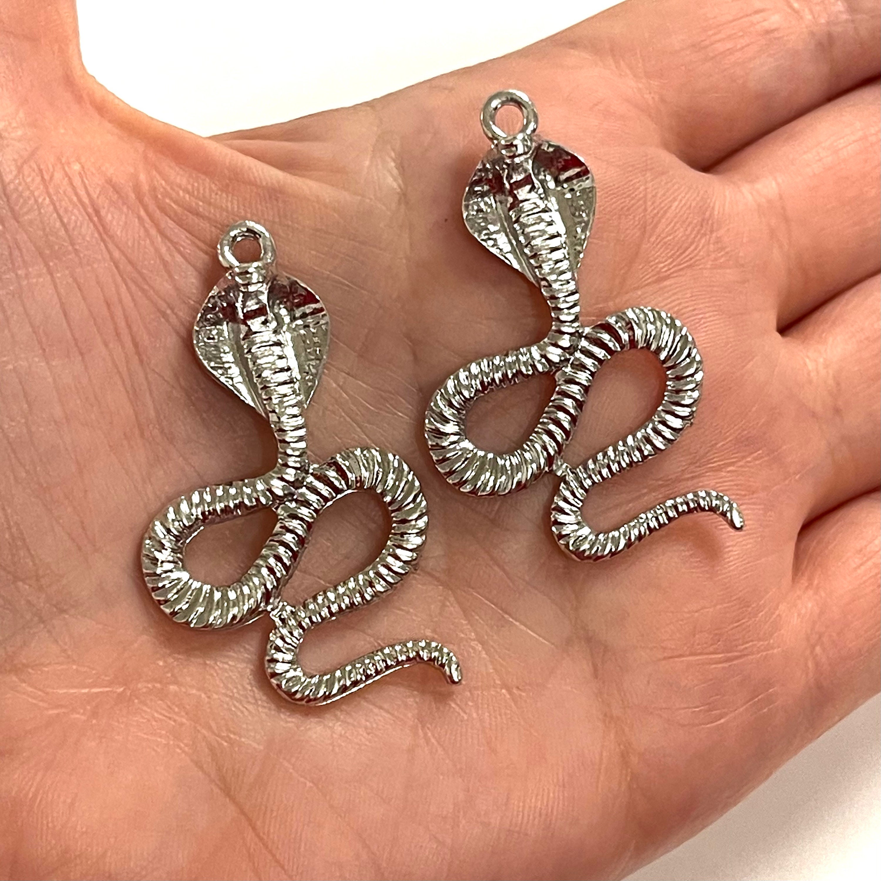 Pendentif Serpent Cobra Articulé En Argent - Modèle #6836 - Neuf (sans Emballage)