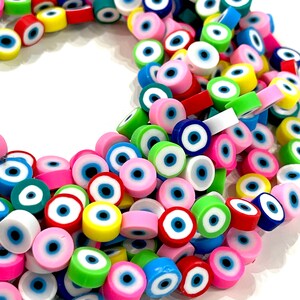 10mm Polymer Clay Flat Round Beads,10 Beads in a Pack