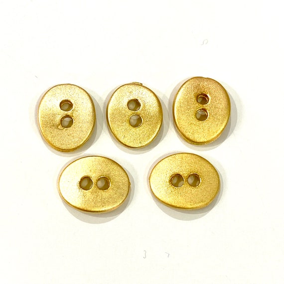 24 Kt Matte Gold Plated Button Charms 