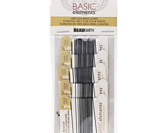 Silk Thread, 100% Silk Bead Cord With Needle,5X2 Meter Assorted Pack -CHSBKASST