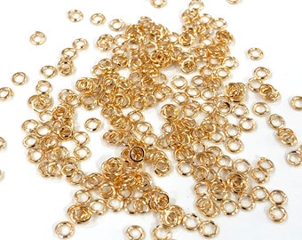 24Kt Gold Plated Jump Rings, 3mm Extra Fine Jump Rings, 24 Kt Gold Plated Miyuki Jump Rings