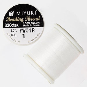 Miyuki Beading Thread-50 Meter Spool-Color 1 White image 1