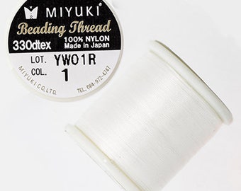 Filo per perline Miyuki - Bobina da 50 metri - Colore 1 Bianco