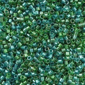 Miyuki Delica Beads, Miyuki Delica 11/0 DB0984 Lined Aqua Teal Mix,5 Gr Pack