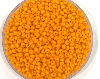 Preciosa  Seed Beads 8/0 Rocailles-Round Hole 100 gr, 93110 Opaque Orange