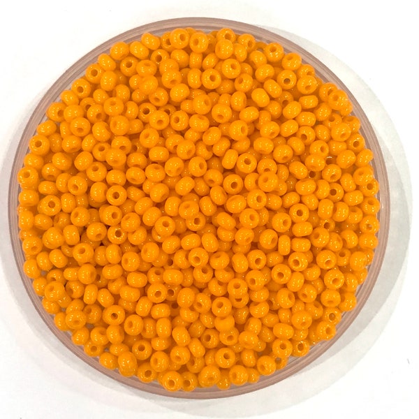 Preciosa  Seed Beads 8/0 Rocailles-Round Hole 100 gr, 93110 Opaque Orange