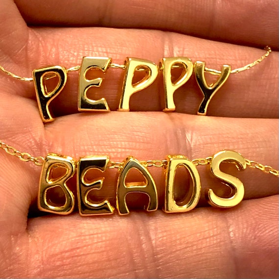 24kt Gold Plated Initial Charms Gold 
