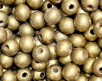 Perline di legno rotonde con foro grande 15 mm. 10 pezzi in confezione