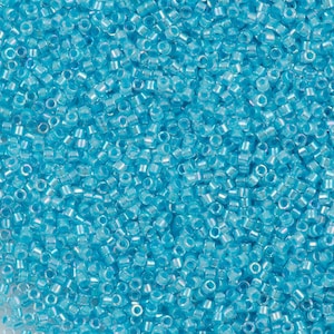 Miyuki Delica 11/0 DB0057 Lined Sky Blue AB, Miyuki Delica Beads,5 Gr Pack