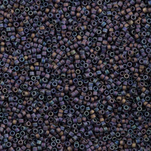 Miyuki Delica 11/0 DB0884 - Matted Opaque Brown AB, Miyuki Delica Beads,5 Gr Pack