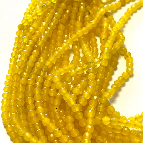 4mm gelb Jade facettierte Runde Edelstein Perlen, 95 Perlen