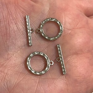 2 Sets Rhodium  Plated Toggle Clasps,