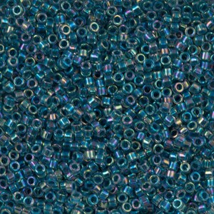Miyuki Delica 11/0 DB0058 Marine Blue Lined Crystal AB, Miyuki Delica Beads,5 Gr Pack