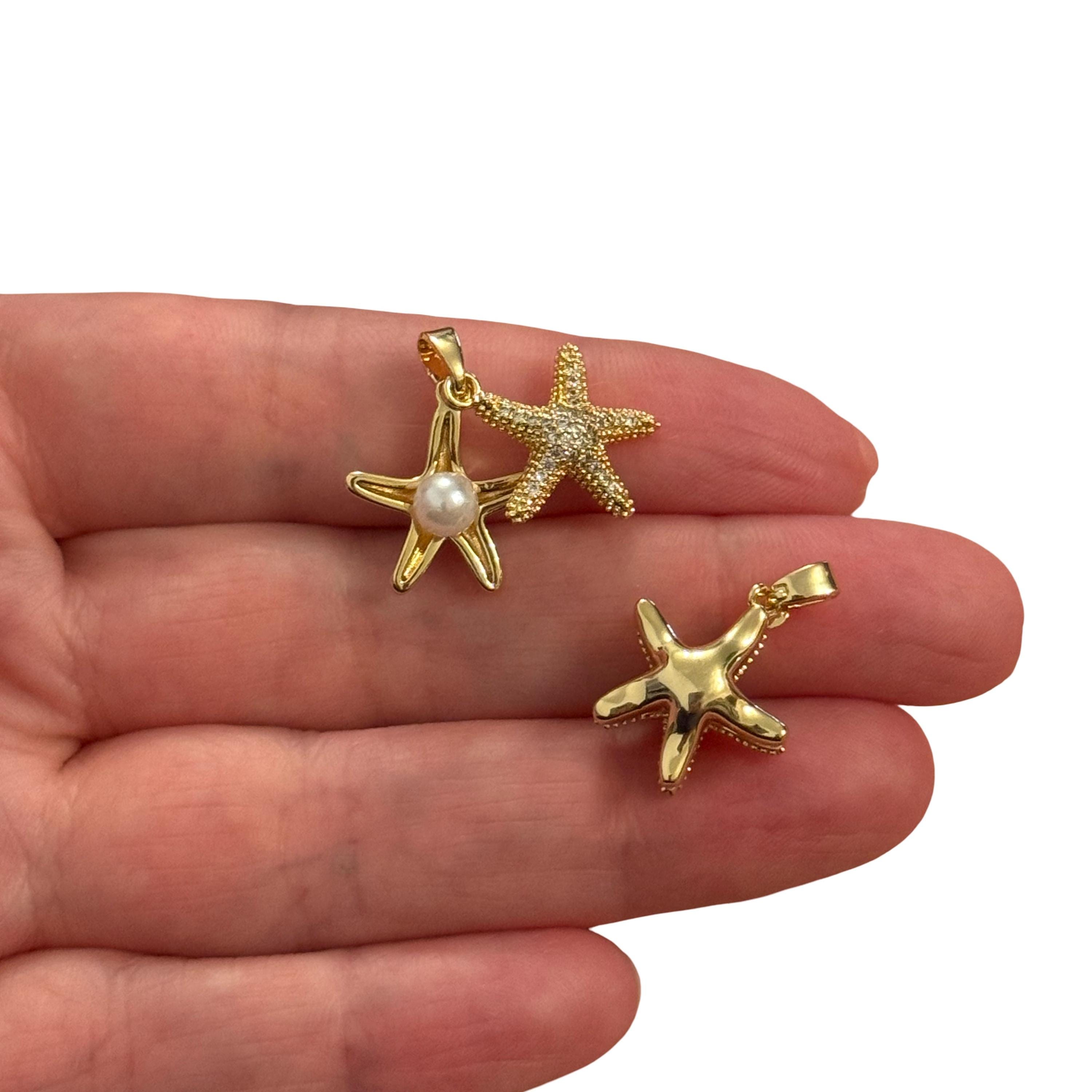 ゴールド スターフィッシュ デュオ ペンダント – 24Kゴールドメッキ