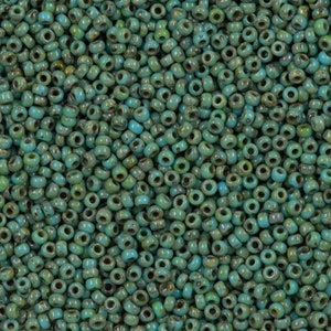 Miyuki Seed Beads 15/0, 4514 - Picasso Opaque Seafoam Green, beads, miyuki beadsseed beads Japanese seed beads