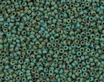 Miyuki Seed Beads 15/0, 4514 - Picasso Opaque Seafoam Green, beads, miyuki beadsseed beads Japanese seed beads