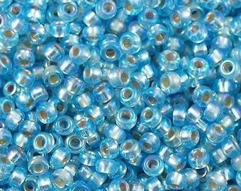Miyuki Seed Beads 8/0 Silver Lined Aqua AB, 1018