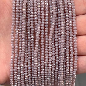 Rondelle sfaccettate in cristallo da 2 mm - 200 pezzi -2 mm - filo intero - PBC2C53, Perline di cristallo, Perline, perle di vetro, perline rondelle di cristallo
