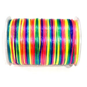 Rattail Kordel, Kumihimo Kordel, Satin Seidenkordel, Satin Nylonschnur, Makramee Knüpfen DIY, Perlenschnur, Fadenschnürung, 2.5mm