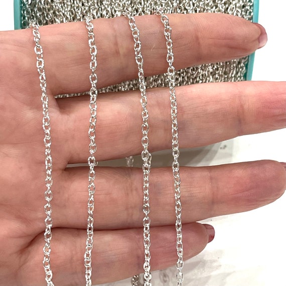 5 Meters Bulk Silver Plated Rolo Chain 