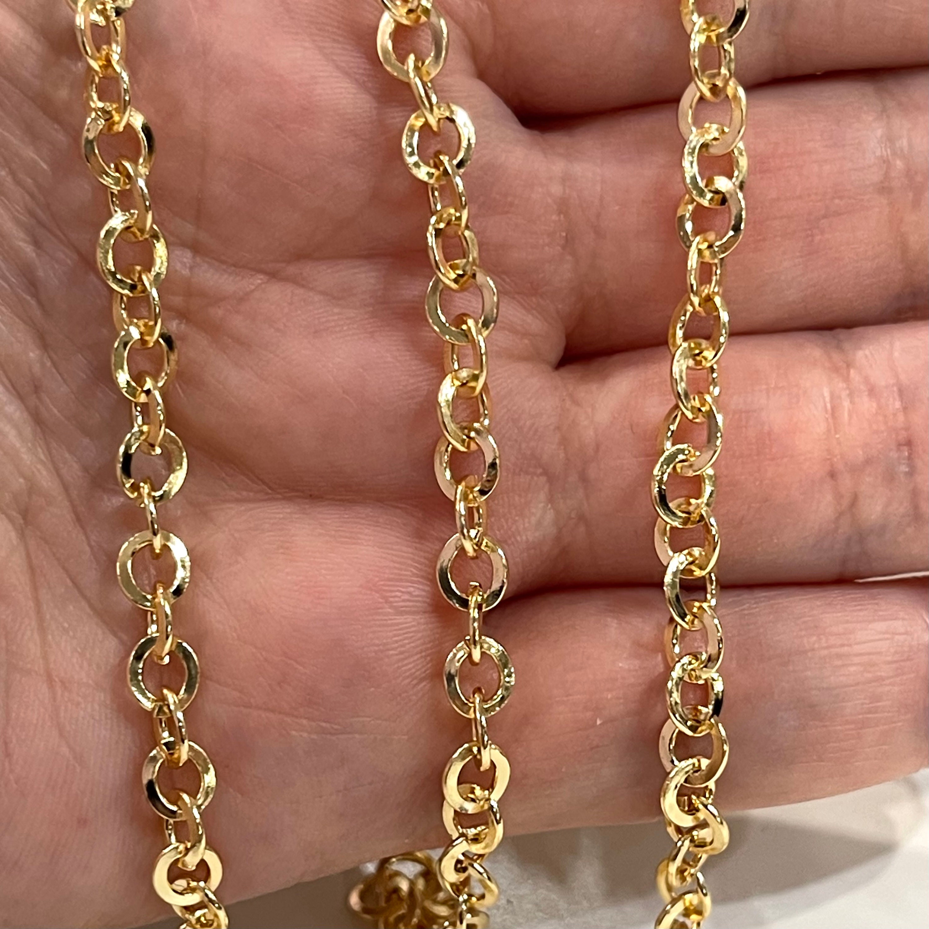 5mm Gold Chain 24 Kt Gold Plated Chain 5mm Gold Plated Open Etsy UK