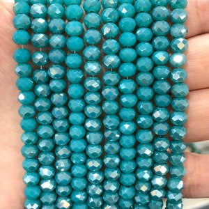 6mm Crystal faceted rondelle beads, PBC6C34