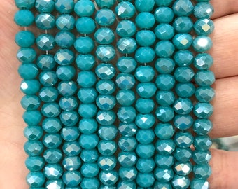 6mm Crystal faceted rondelle beads, PBC6C34