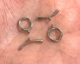 2 Sets Rhodium  Plated Toggle Clasps,