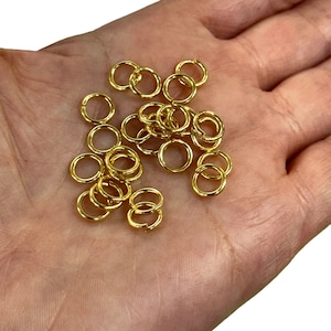 8X1.2mm,24Kt Gold Plated Strong Jump Rings, 24Kt Gold Plated Open Jump Rings