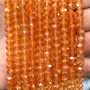 6mm Crystal faceted rondelle - 100 pcs -6 mm - full strand - PBC6C56,Crystal Beads, Beads, glass beads, beads ,crystal rondelle beads