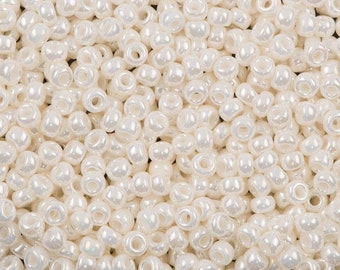 Perles de rocaille Miyuki 8/0, ivoire antique, perle de Ceylan, 0592