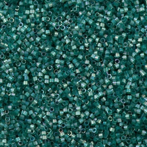 Miyuki Delica  11/0 DB1870 - Silk Inside Dyed Emerald AB, Miyuki Delica Beads,5 Gr Pack